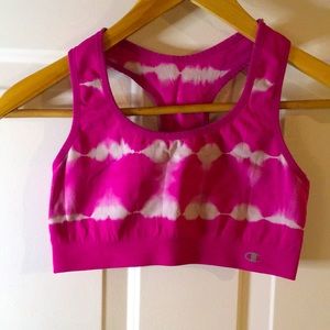 Champion Double Dry Pink Tie Dye Sports Bra Small